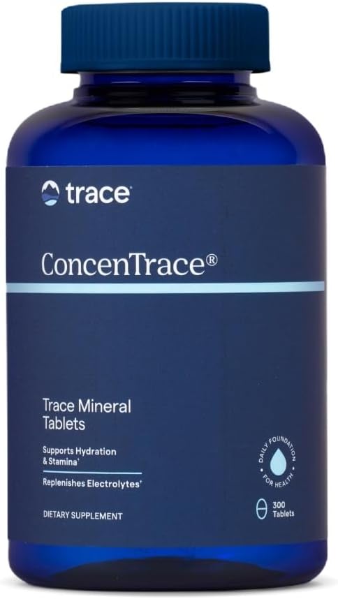 Trace Minerals ConcenTrace Trace Mineral Tabletleri - Bone & Joint Support - Aids Hydration & Electrolyte Restoration - 300 Tabletler (100 Hizmet)