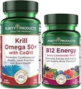 Saf Ürünler Log - Krill Omega 50+ with CoQ10 + B-12 Energy Melt - Krill Omega 50+ with CoQ10 (Krill Oil, Fish Oil, CoQ10, Vitamin D) B-12 Berry Melt (Meylcobalamin B12 + B6 + D3 + Daha Fazla)