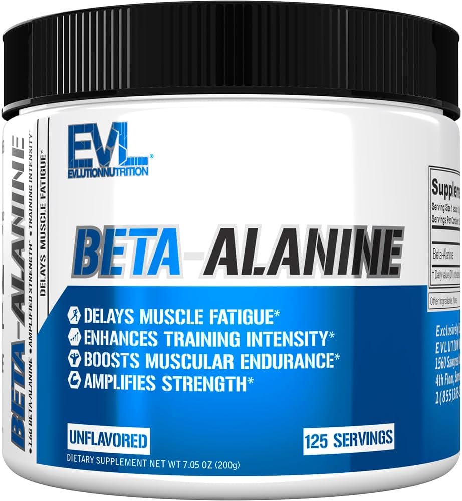 Evlution Beslenme Beta-Alanine - Destekler Kas Endurance, Intense Education & Strength - 1.6g Pure Beta-Alanine Per - Recovery - Diyetsel Supplement - Unflavored Toz - 125 Hizmet