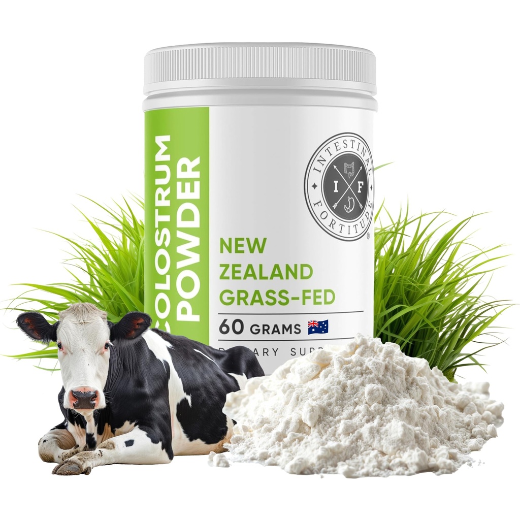 Intestinal Fortitude 100% Grass Fed Yeni Zelanda İnekleri Colostrum Toz, Grassfed, Hormon Free, GMO Free, Optimal Gut Health ve Immune System Support, Leaky Gut, IBD, 60 Grams