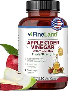 FineLand Apple Cider Vinegar Capsules with The Mother & Probiyotiks – 120 Veggie Capsules – 1600 mg Eq. pergaming – Digestive, Detox & Gut Health Support – Non-GMO, 100% Vegan ABD'de