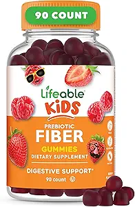 Lifeable Prebiotic Fiber Gummies for Kids | Kids Fiber Gummies 5g | Great Tasting Fiber Supplements for Kids | Prebiotic Gummies for Digestive Health | Fiber Gummy for Kids, Children | 90 Gummies