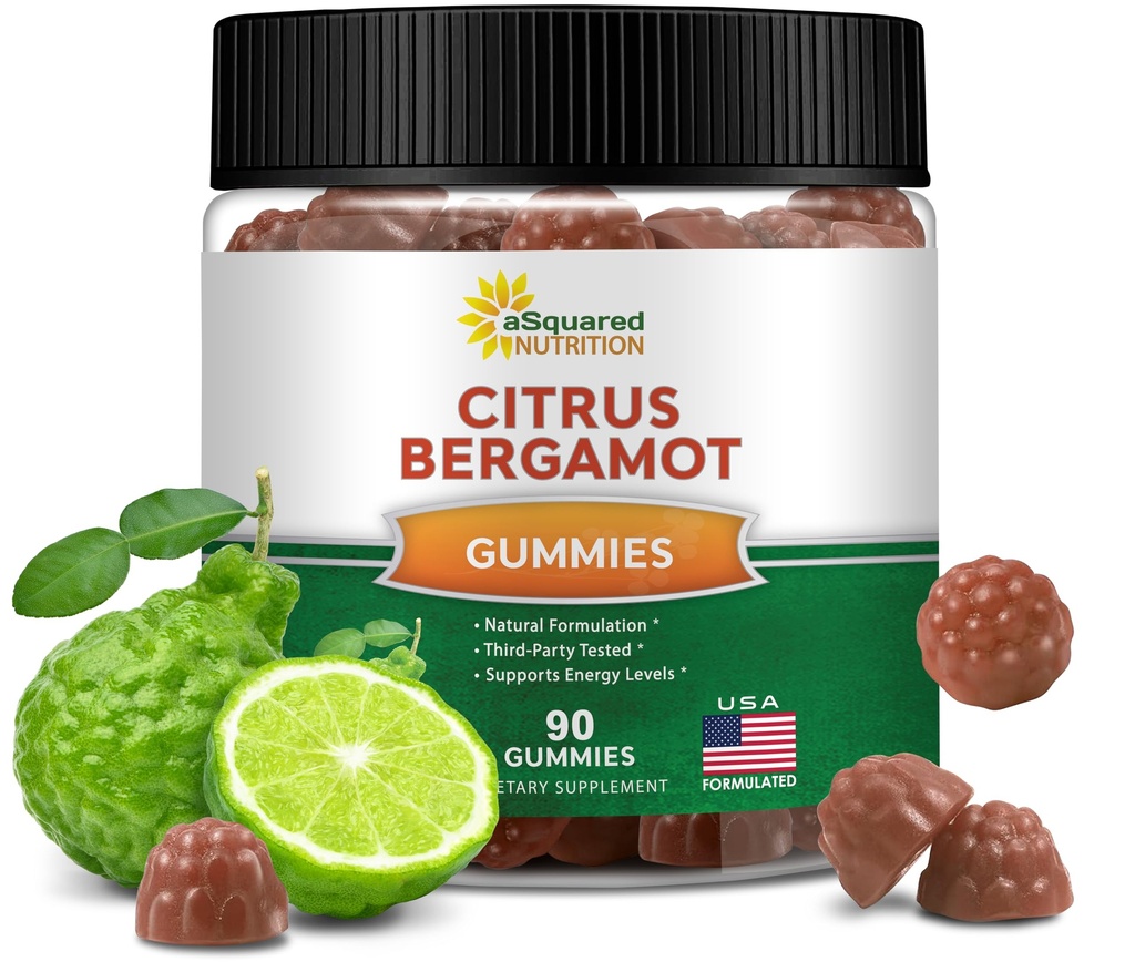 aSquared Nutrition Citrus Bergamot Gummies - Citrus Bergamot Extract Supplement 500mg ανά υπηρεσία - Pure Gummy Εναλλακτική για κάψουλες & χάπια