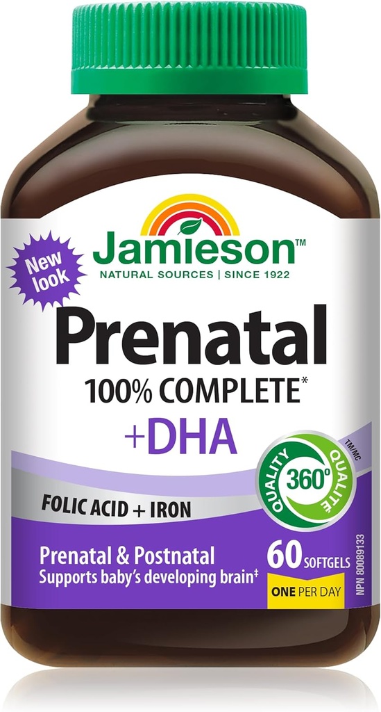 Jamieson PRENATAL DHA Supplement 60 Softgels ile Çokvitamin Tamamladı