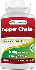 Best Naturals Χηλικός χαλκός 6 mg ανά Σερβίρισμα- 360 δισκία