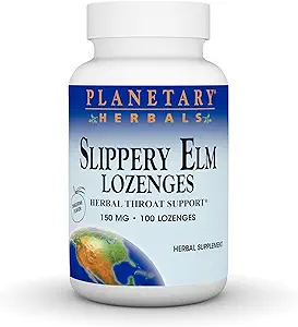 Planetary Herbals Slippery Elm Tangerine Lozenges, Herbal Throat Support, 100 Lozenge