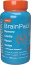 Brainiac Daily BrainPack Gummies, Beyin Sağlığını Omega 3 DHA EPA DPA, Choline, B6 & B12 ve Lutein for Eye Health with Immune Support, Citrus Berry Flavor, 90 ct
