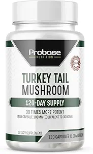 Probase Nutrition Premium Turkey Tail Mushroom Κάψουλες Τουρκία Συμπλήρωμα ουράς με πραγματικό εκχύλισμα μανιταριών Coriolus Versicolor 4 Μήνες Προσφορά 120 κάψουλες