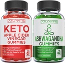 60 Keto Apple Cider Vinegar Gummies Gelişmiş Kilo Kaybı + 60 Ashwagandha Gummies - 1500MG Ashwagandha