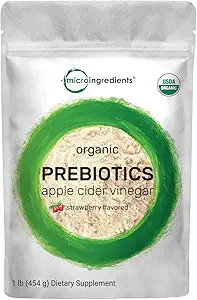 Organik Prebiyotiks Fiber Toz | 1Lb, 6'da 1 All Natural Plant | Meyve Formula, Strawberry Flavor, Vegan | Keto, Nomixs, No Fillers, Supports Health Digestion & Immune System for Women and Men