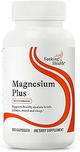 Seeking Health Magnezyum Plus - Vitamin B6 ile Formula - Magnezyum Malate & Glycinate Supplement to Support Bone Health, Sleep & Feels of Calm - 100 Capsules
