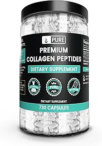 Pure Original Materialss Collagen, (730 Capsules) Magnezyum Or Rice Fillers, Always Pure, Lab TY