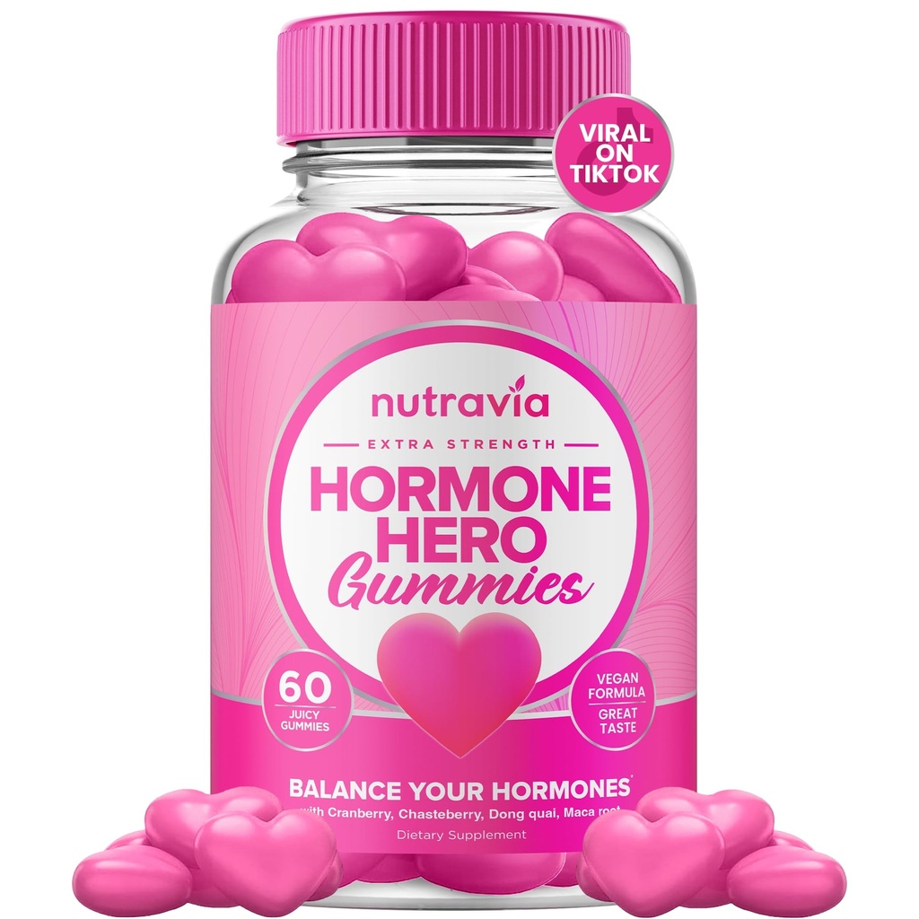 Kadınlar için Hormon Dengesi + PMS Relief Supplement - Destekler Mood Swings, Clear Skin, Reduced Cramps and Bloating - Hormonal PMS Gummies Pırık, Dong Quai (60 Gummies)