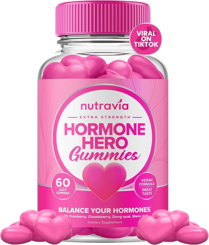 Kadınlar için Hormon Dengesi + PMS Relief Supplement - Destekler Mood Swings, Clear Skin, Reduced Cramps and Bloating - Hormonal PMS Gummies Pırık, Dong Quai (60 Gummies)