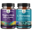 Glycinate 400 mg Capsules ve Potent L Tyrosine 500 mg Capsules - Uyku Destek Kemik Sağlığı Kas Kurtarması - Tiroid Desteği için Asit Beslenme Supplement