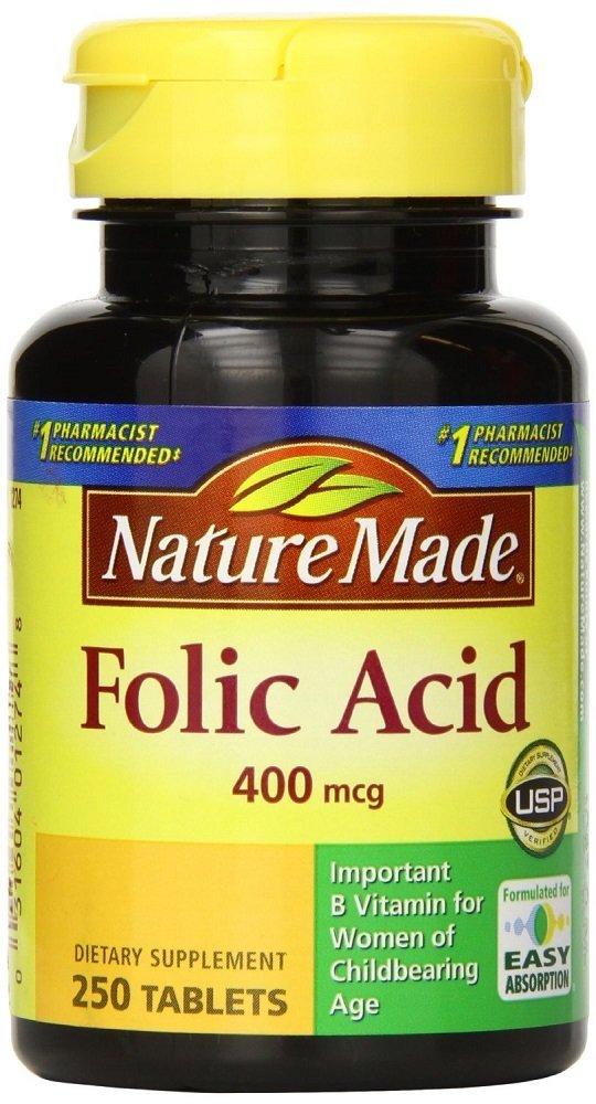 Φύση Made Folic Acid 400 mcg 250 Count (4 Pack)