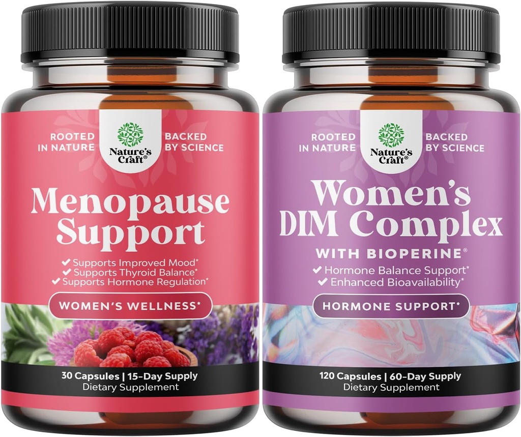 Kadınlar için Herbal Menopause Tamamını Tamamlayın - Multibenefit Menopause Ease Hormon Dengesi ve DIM Supplement for Women with DIM and Black Pepper Menopause Support and PMS Relief