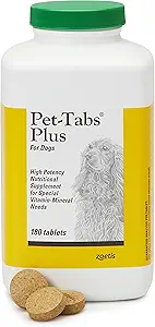 Pet-Tabs Plus Özel Beslenme İhtiyaçları olan Köpekler için Multivitamin ve Mineral Supplement, Chewable Tablet, 180 Kont Şişe
