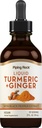 Piping Rock Turmeric ve Ginger Liquid Drops | 2 Fl Oz | Tincture Supplement with Black Pepper Extract | Vegan, Non-GMO, Gluten Free