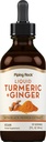 Piping Rock Turmeric ve Ginger Liquid Drops | 2 Fl Oz | Tincture Supplement with Black Pepper Extract | Vegan, Non-GMO, Gluten Free