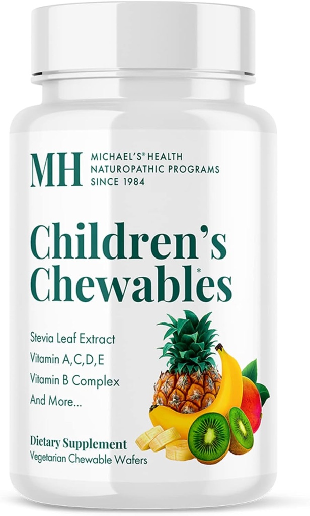 MICHAEL'S Health Naturopathic Programlar Çocuk Chewables - 60 Vejetaryen Wafers - Meyve Yuvor - Multivitamin & Mineral Supplement - Kosher - 30 ila 60 Hizmet
