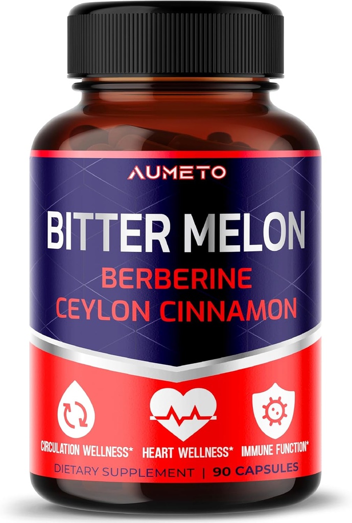 Bitter Melon Capsules - Berberine Ceylon Cinnamon'u Circulation Wellness ve Immune Function (90 Kont) için geliştirdi