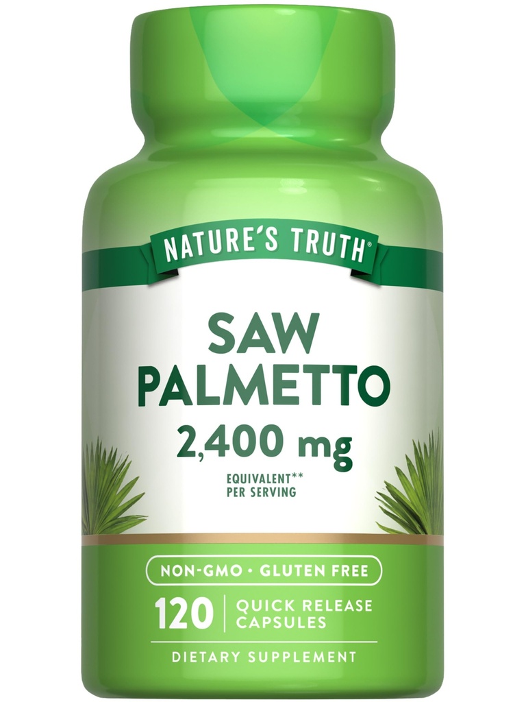 Nature's Truth Saw Palmetto Extract | 2400 mg | 120 Capsules | Non-GMO & Gluten Free Supplement Supplement