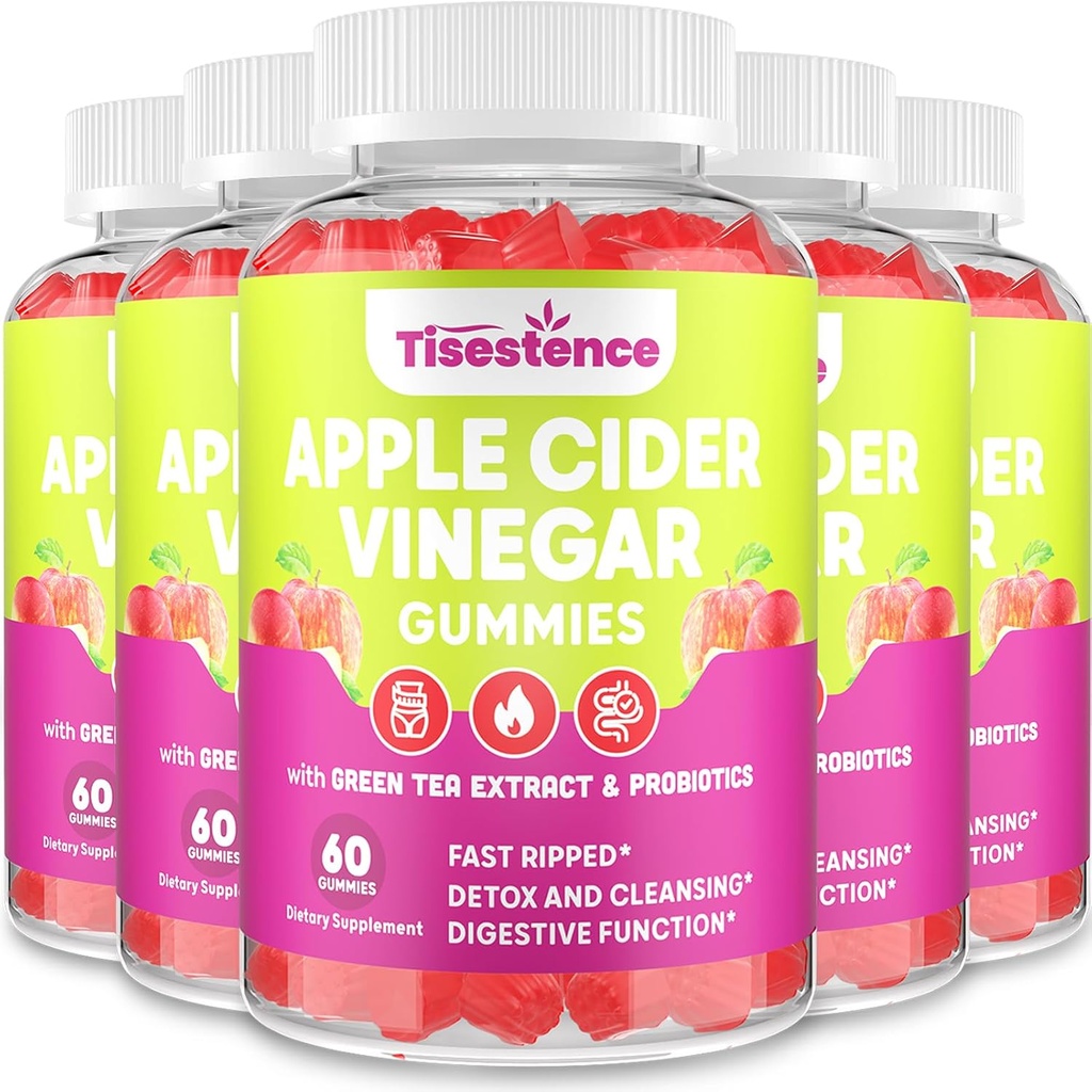Mother Apple Cider Vinegar Gummies, Keto ACV Gummies 2000MG - Cleanse & Detox Diyet, Max Strength ACV Gummies with Green Tea, Raspberry, B12 ve Probiyotiks for Metabolism & Digestive Health, Packs of 5