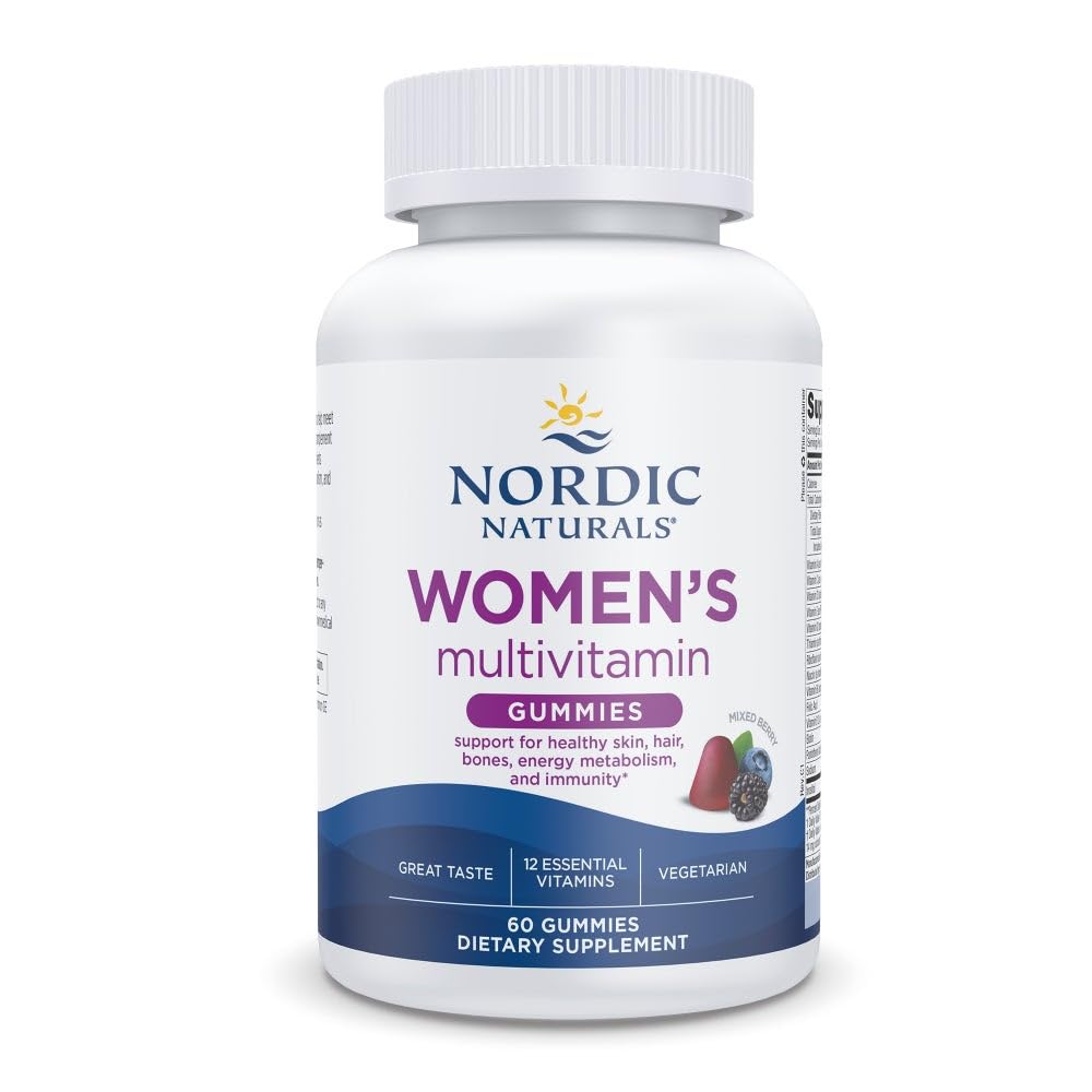 Nordic Naturals Women's Multivitamin Gummies, Karma Berry - 60 Gummies - Sağlıklı Cilt, Saç, Bones, Energy & Immunity - Non-GMO, Vegetarian - 30 Hizmet