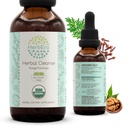 HerbEra Herbal Cleanse Organic Alkol-Free Tincture | Detox ve Cleanse Formula, Ekstra Tamam | Organik Wormwood Herb, Black Walnut Hull, Cloves Flower Buds | Purge Extract (2 fl oz)