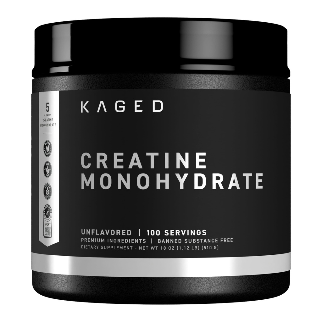 Kaged Kretine Monohidrat Micronized Toz | Unflavored | Muscle Building & Recovery | 5000 mg Per | Vegan, Gluten Free, Easy Digestible | Supplements for Men & Women | 100 Servisler