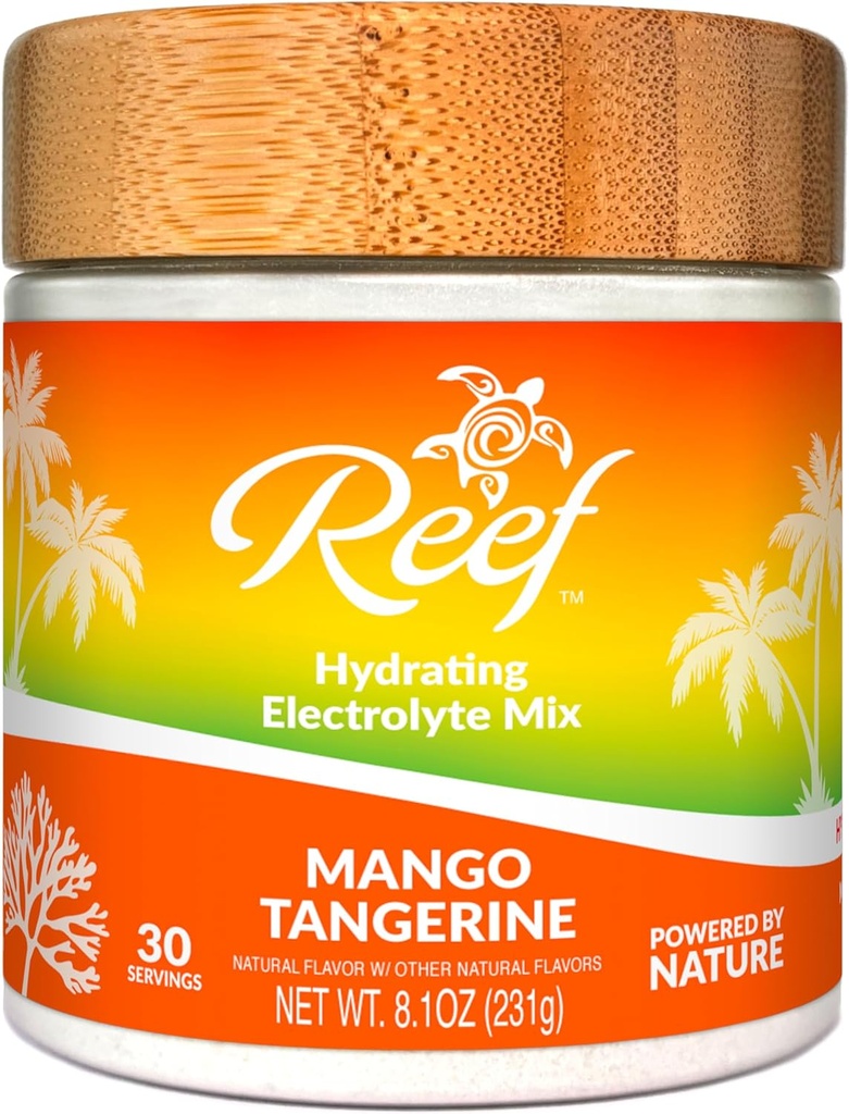 Hydrating Electrolyte Drink Mix - Mango Tangerine, 30 Servings - Hydration Powder w/Coconut Water - Non-GMO, No Added Sugar, 5 Key Electrolytes + Vitamins, Natural Trace Minerals