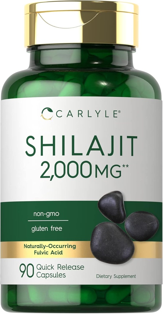 Carlyle Shilajit Capsules | 2000 mg | 90 Count | Non-GMO ve Gluten Free Supplement Supplement