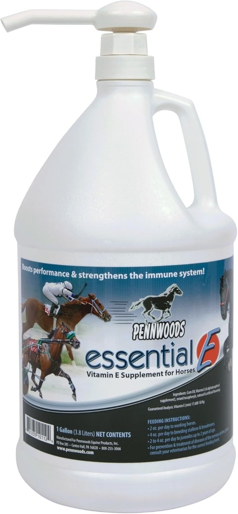 Pennwoods Essential E: At Health, Performance, Recovery & Beslenme için Equine Vitamin E Supplement - 1 Gallon