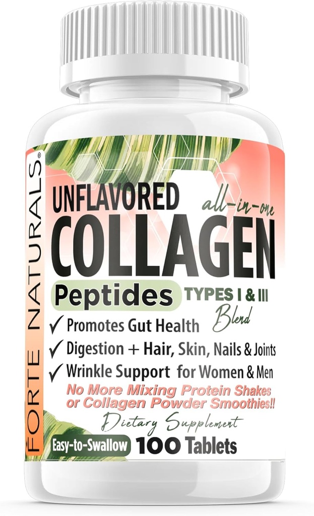 Collagen Peptide Pills 100 Tablet Protein Supplements NO More Mix Toz Shakes Easy to Swallow Collagen Peptides Toz Pills protein Capsules Keto