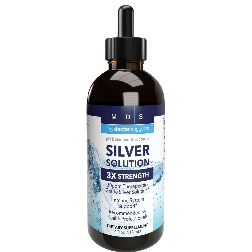alkalin Structured Silver Liquid 30ppm - Gelişmiş Immune Support Liquid Drops - Ekstra Güçlü Koloidal Gümüş Mineral Supplements - ABD'de Made in USA (4 oz)