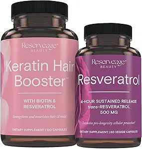 Biotin & Resveratrol, Saç ve Nail Büyüme Tamamı, 120 Capsules (60 Hizmet) & Resveratrol 500 mg, Sağlıklı Ağlama ve Immune System