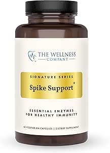 The Wellness Company Spike Support - Detox, Immune Health, Blood Flow, Anti-Clotting - Nattokinase, Dandelion Root, & Black Sativa | 60ct (1 Ay Supply)