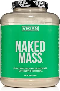 NAKED Vegan Mass - Natural Vegan Kilo Winer protein Toz - 1.230 Calories, Non-GMO, Soy & Gluten Free, No Yapay Malzemeler - 8LB Bulk - 11 Hizmet