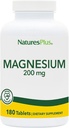 NaturesPlus Magnesium - 200 mg, 180 Tablets - Vegetarian, Gluten Free - 180 Servings