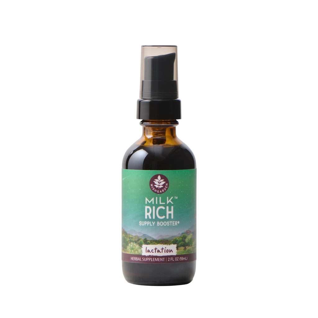 WishGarden Herbs Milk Rich with Goats Rue and Fenugreek - Herbal Lactation Support Supplement, Em Milk Supply Boost ve Emziring Supplement Süt Akış Kalitesini ve üretimini artırmak için, 2oz