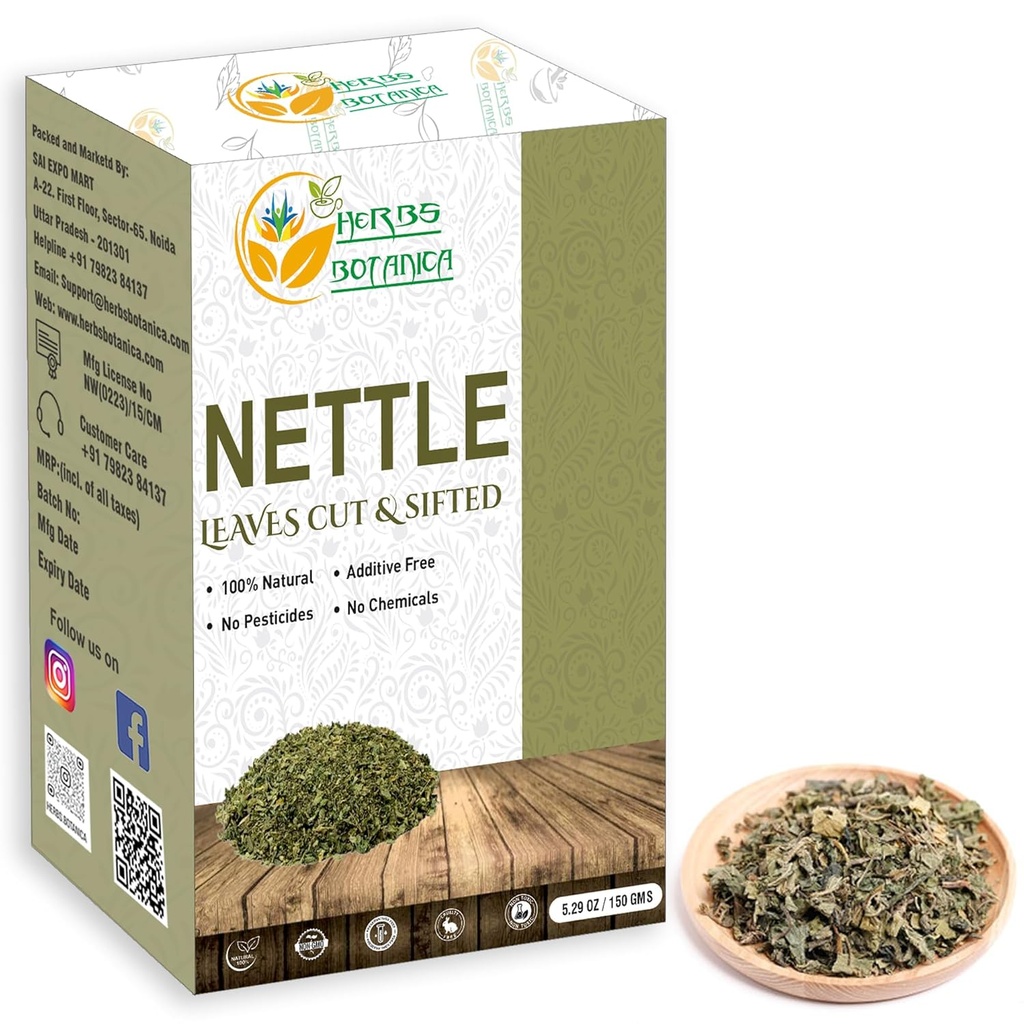 Herbs Botanica Nettle Leaf for Tea Cut and Sifted for Nourishing Herbal Tea, Smoothies Infüzyons, Sting Nettle Leaf Ortiga Wellness Supplement Vegan Non GMO 529 ozz