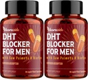 DHT Blocker for Men | Hair Growth Supplement with Saw Palmetto & Biotin - Hair Growth Vitamins - Hair Regrowth - Natural Hair Loss Supplements Liquid-Filled - Proprietary Herbal Blends (180 Capsules)