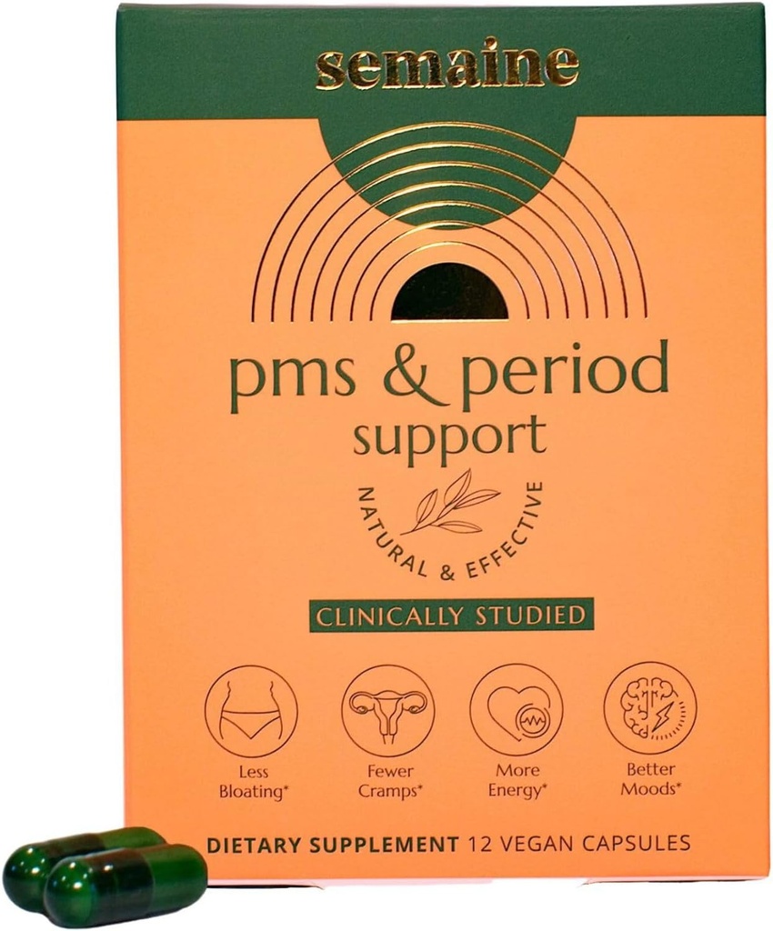 PMS & Period Relief - Menstrual Cramp Relief: No More Term Cramps, Mood Swings veya Bloating. PMS Supplement for Happy Hormons and Period Relief. (12 Kont)