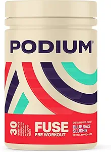 Podium Nutrition, Fuse Pre Workout Powder, Sour Watermelon, 30 μερίδες, Beta Alanine και καφεΐνη για ενέργεια, χωρίς γλουτένη, χωρίς σόγια, χωρίς γαλακτοκομικά