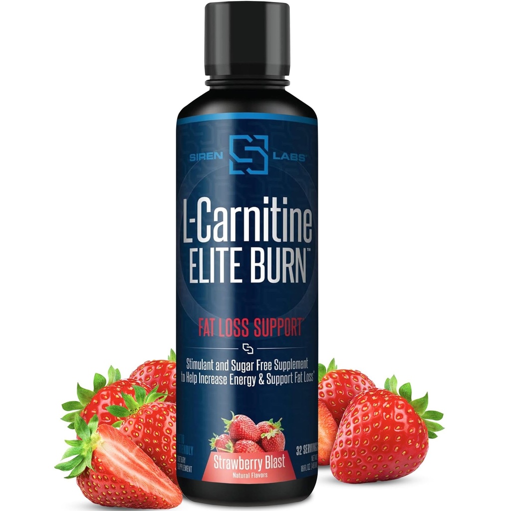 L-Carnitine Elite Burn Liquid Keto Fat Burner ve Metabolism Activator - Fat Kayıp Destek Keto Dostu Kilo Kayıp Enerji - Stimulant Free - Strawberry Blast 3000 mg (32 hizmet)