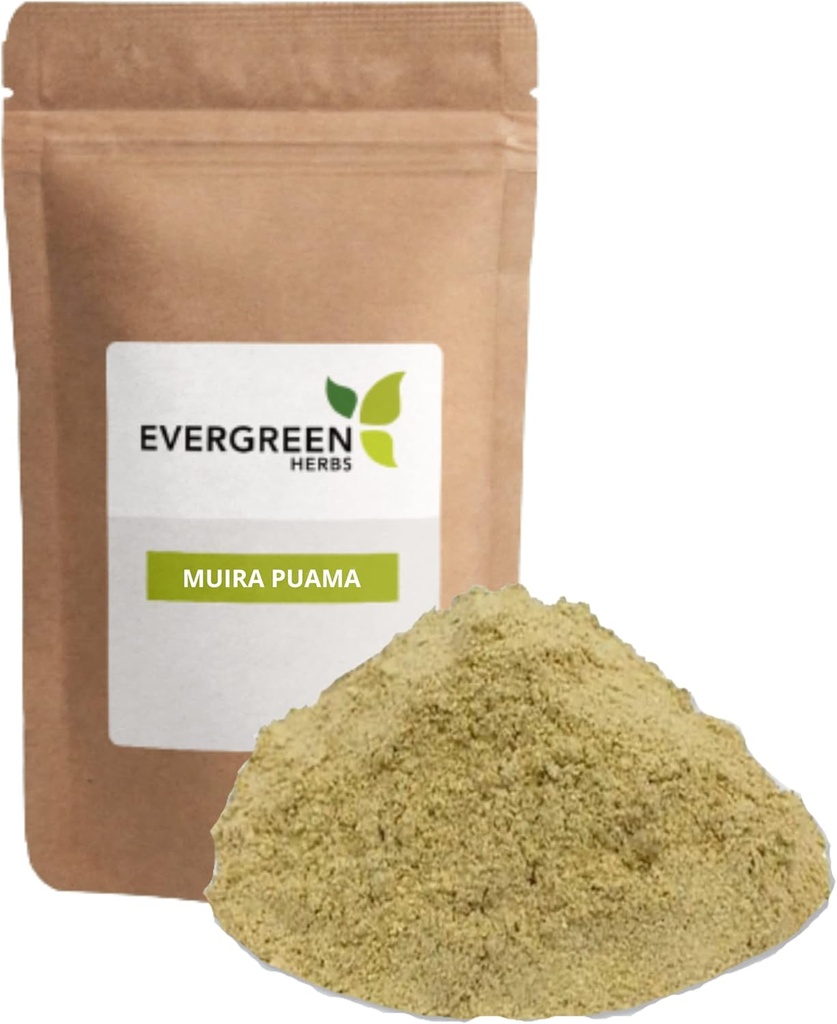 Evergreen Herbs Herbal Powder (Muira Puama) - Resealable Stand Up Pouch για να εξασφαλίσει τη φρεσκάδα!