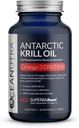 100% Saf Krill Oil 1000 mg, Omega 3, En yüksek Yüzde 56% Phospholipids, Choline & Astaxanthin, Sustainable Antarktika SuperbaBoost, DHA, EPA, Heart, Brain, Eye & Skin Care, No Fish Oil