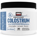 FORCE FACTOR, Gut Health, Immune Function, Recovery, & More, Bovine Colostrum Supplement, Pasture-Raized, Grass Fed, Hormon Free, Doğal Unflavored, 30 Hizmetler