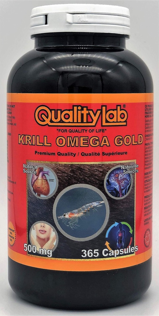Krill Oil Omega Gold 500 mg 365 Capsules (Kanada'da Made)